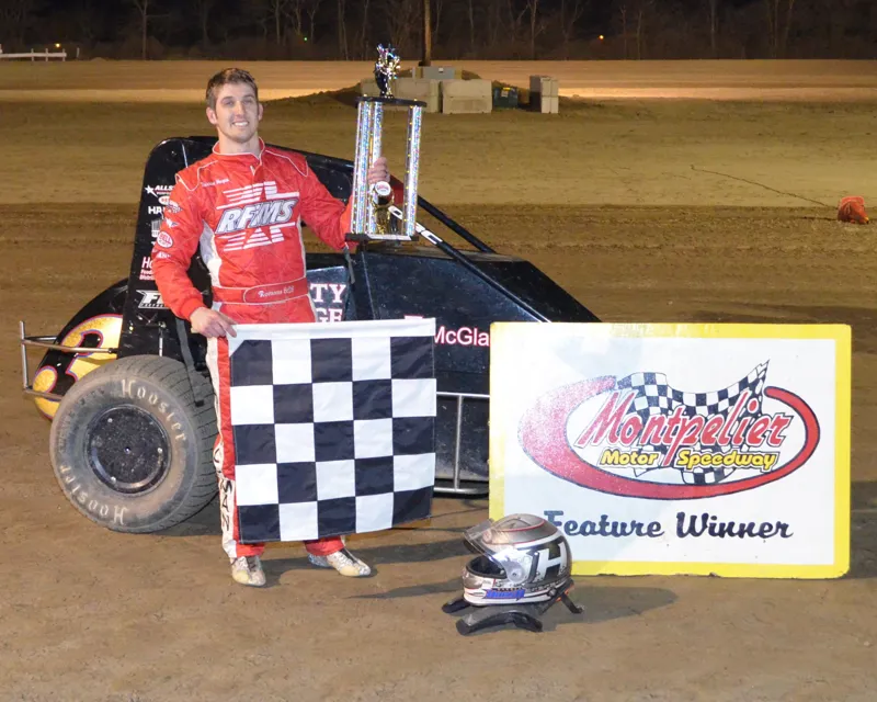 Darren in Victory Lane at Montpelier Motor Speedway.